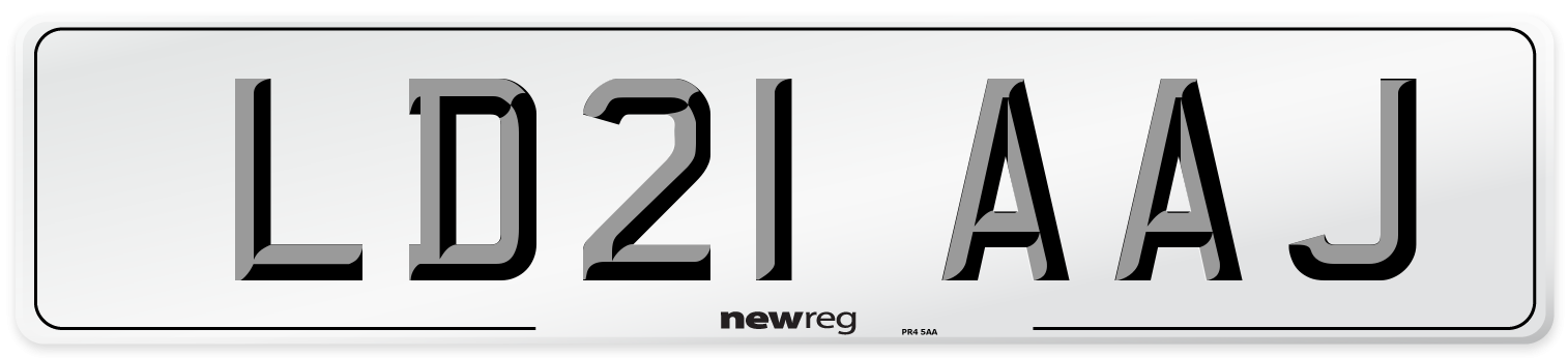LD21 AAJ Number Plate from New Reg